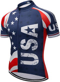 Cycling Jersey Short Sleeve USA Style Bike Tops with Pocket Reflective Stripe Sporting Goods > Outdoor Recreation > Cycling > Cycling Apparel & Accessories redorange 1cd8111 X-Large 