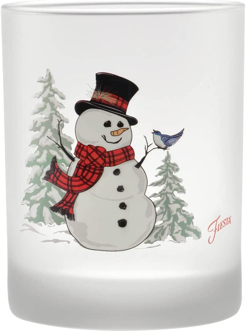 Officially Licensed Fiesta Snowman Frosted Glass Set of 4 (Classic DOF, 14-Ounce) Home & Garden > Kitchen & Dining > Tableware > Drinkware Culver   