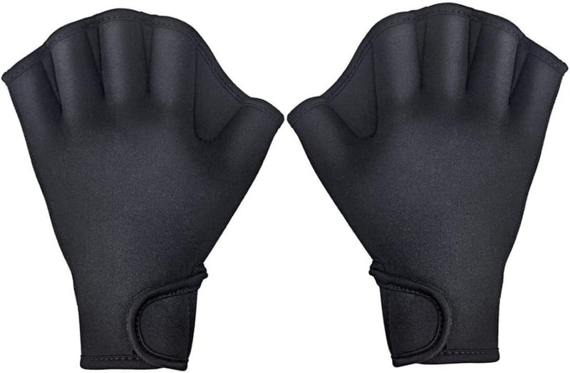 KANTANZE Aquatic Gloves,Swimming Gloves Hand Paddles,Swimming Training Webbed Swim Gloves Water Resistance Swim Gloves for Adult Kids,Black L