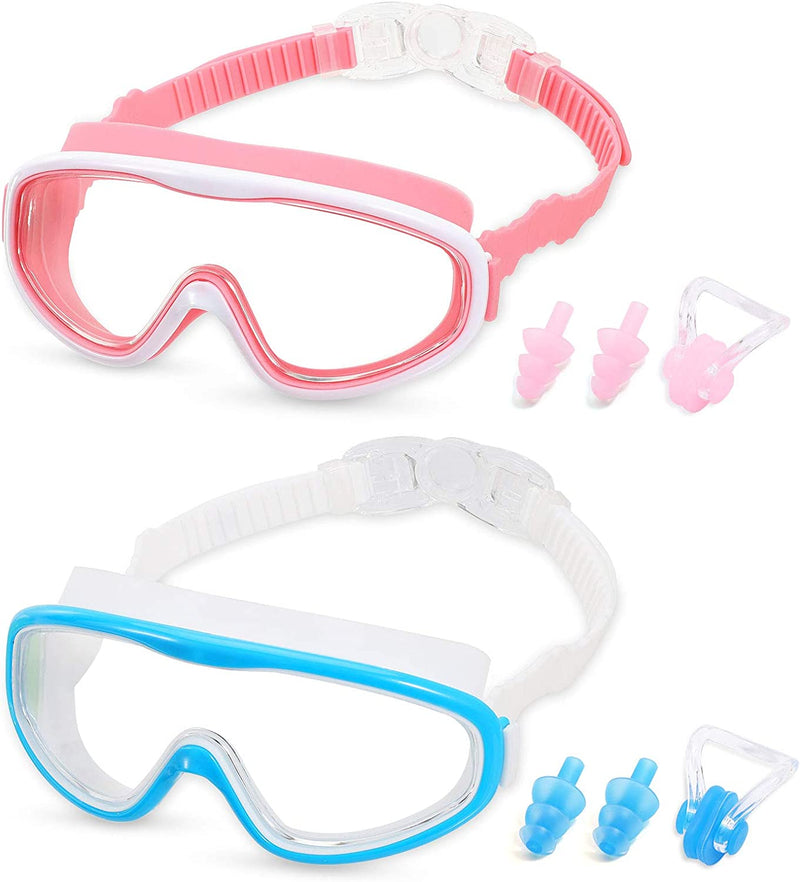 RGIOMA Kids Swim Goggles, 2 Pack Wide View Anti-Fog Swimming Goggles No Leaking Sporting Goods > Outdoor Recreation > Boating & Water Sports > Swimming > Swim Goggles & Masks RGIOMA   