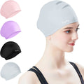 Tripsky Silicone Swim Cap for Long Hair | Swimming Cap for Women Men Teenager | Curved Bathing Cap Ideal for Curly Short Medium Long Thick Hair,Keep Your Hair Dry & Unchanged Sporting Goods > Outdoor Recreation > Boating & Water Sports > Swimming > Swim Caps Tripsky Gray 1 