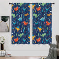 Riyidecor Galaxy Outer Space Nebula Curtains (2 Panels 42 X 63 Inch) Blue Rod Pocket Universe Planets Boys Fantasy Starry Black Art Printed Living Room Bedroom Window Drapes Treatment Fabric WW-CLLE Home & Garden > Decor > Window Treatments > Curtains & Drapes Pan na Cartoon Dinosaur 42Wx63H 