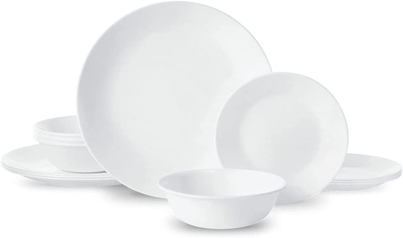 Corelle Livingware 12 Piece Dinnerware Set, Winter Frost White , Service for 4 Home & Garden > Kitchen & Dining > Tableware > Dinnerware Corelle   