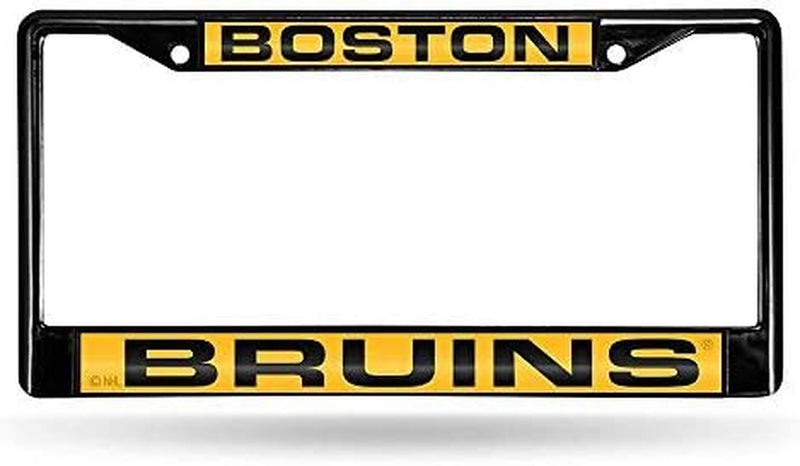 Rico Industries NHL Black Laser Cut Chrome Frame 12" X 6" Black Laser Cut Chrome Frame - Car/Truck/Suv Automobile Accessory Sporting Goods > Outdoor Recreation > Winter Sports & Activities Rico Industries Boston Bruins  