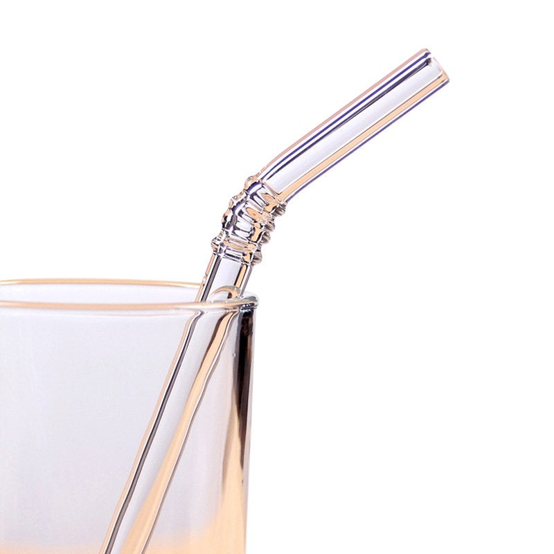 Glass Straw Color Straw High Borosilicate Glass Straw Reusable Drinking Glass Tube Eco-Friendly Events Party Favors Supply Champagne Arts & Entertainment > Party & Celebration > Party Supplies CN Transparent  