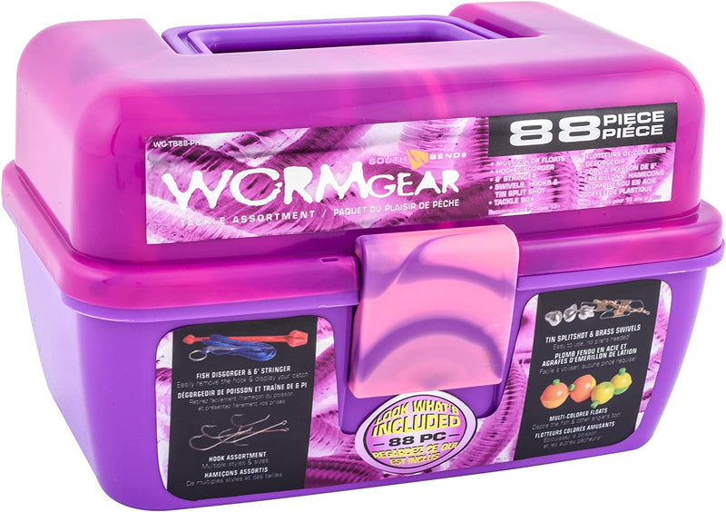 Worm Gear 88 Piece Loaded Tackle Box Sporting Goods > Outdoor Recreation > Fishing > Fishing Tackle WORM GEAR Purple/Pink  