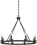Modern Farmhouse Chandeliers Wagon Wheel, Industrial 8 Lights Iron Lighting Candle Style 33", Rustic Hanging Ceiling Light Fixture in Oil Rubbed Bronze Dining Room Kitchen Bedroom Living Room Foyer Home & Garden > Lighting > Lighting Fixtures > Chandeliers Trade Winds Lighting Classic Bronze  