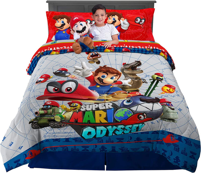 Franco Kids Bedding Comforter with Sheets and Cuddle Pillow Bedroom Set, 5 Piece Twin Size, Disney Frozen 2 Olaf Home & Garden > Linens & Bedding > Bedding Franco Mario Odyssey (6 Piece) Full Size 