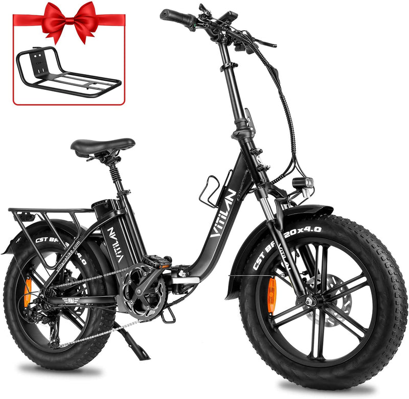 VITILAN U7 Electric Bike for Adults 750W Motor, Foldable 20" Fat Tire Step-Thru Ebike 48V 16AH Removable Lg Battery, Electric Bicycle with Hydraulic Brake and Dual Shock Absorber up to 28 MPH Speed… Sporting Goods > Outdoor Recreation > Cycling > Bicycles Hongtai Intelligent Technology (Guangzhou) Co. LTD Black  