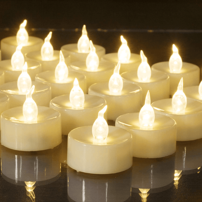 24pcs Amber Yellow LED Tealight Candles, Over 150 Hours of Light-time, Battery Operated Realistic Tea Lights, Flickering Bright Tealights, Ideal for Seasonal & Festival Celebration Home & Garden > Decor > Home Fragrances > Candles Beichi 3-24pcs Warm White  