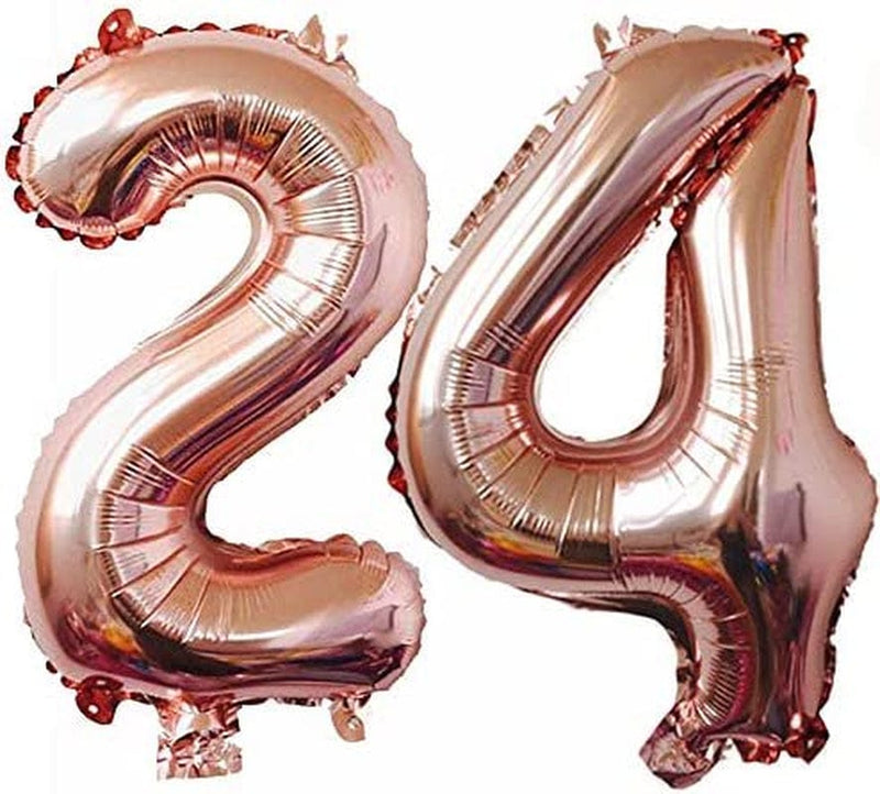 24Th Birthday Decorations Party Supplies, Jumbo Rose Gold Foil Balloons for Birthday Party Supplies,Anniversary Events Decorations and Graduation Decorations Sweet 24 Party,24Th Anniversary Arts & Entertainment > Party & Celebration > Party Supplies sunnylifyau   