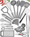 25 Kitchen Utensil Set Home Hero - Nylon Cooking Utensils - Kitchen Utensils with Spatula - Kitchen Gadgets Cookware Set - Kitchen Tool Set