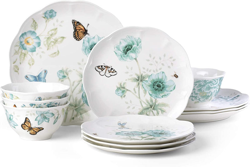 Lenox Butterfly Meadow Turquoise 12-Pc Dinnerware Set, 17.55 LB, Blue Home & Garden > Kitchen & Dining > Tableware > Dinnerware LENOX 12-Piece Dinnerware Set  