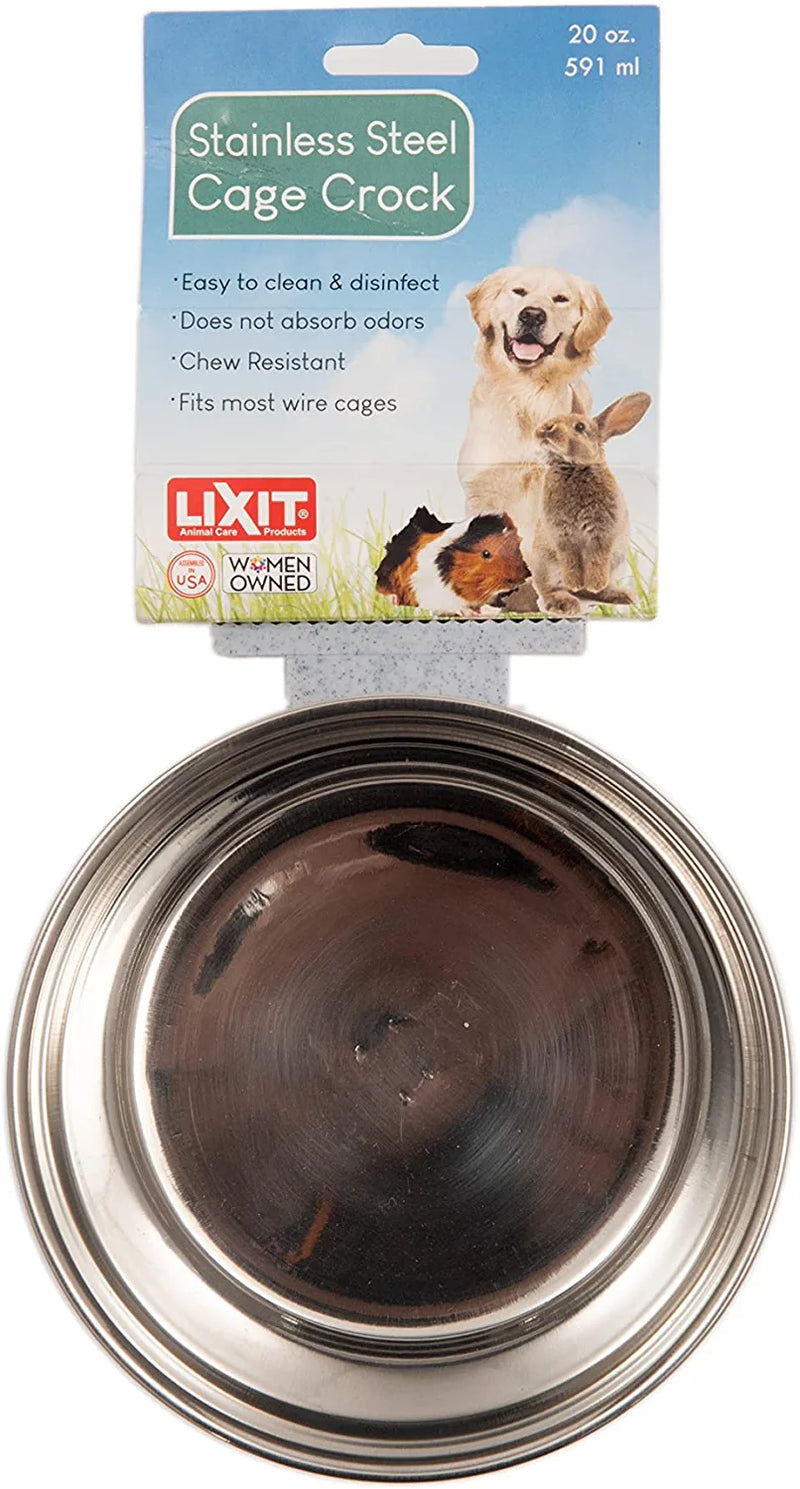 Lixit Quick Lock Cage Bowls for Small Animals and Birds. (10Oz, Granite) Animals & Pet Supplies > Pet Supplies > Bird Supplies > Bird Cage Accessories > Bird Cage Food & Water Dishes Lixit Animal Care Stainless 20oz 