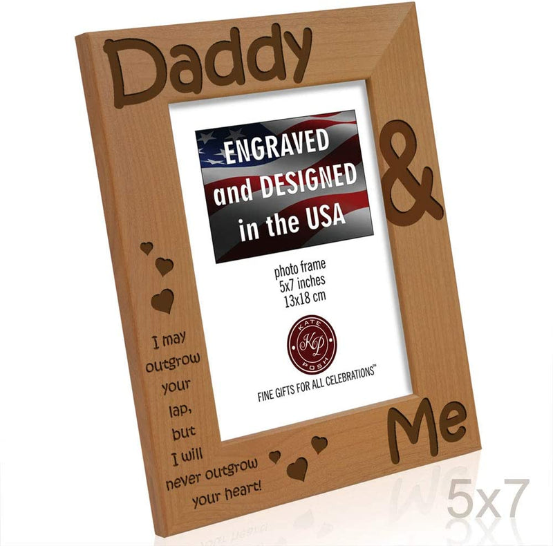 KATE POSH - Daddy & Me - I May Outgrow Your Lap, but I Will Never Outgrow Your Heart - Picture Frame (5X7 - Vertical) Home & Garden > Decor > Picture Frames KATE POSH   