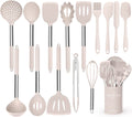 Silicone Cooking Utensil Set,Umite Chef Kitchen Utensils 15Pcs Cooking Utensils Set Non-Stick Heat Resistan Bpa-Free Silicone Stainless Steel Handle Cooking Tools Whisk Kitchen Tools Set - Grey Home & Garden > Kitchen & Dining > Kitchen Tools & Utensils Umite Chef Khaki  