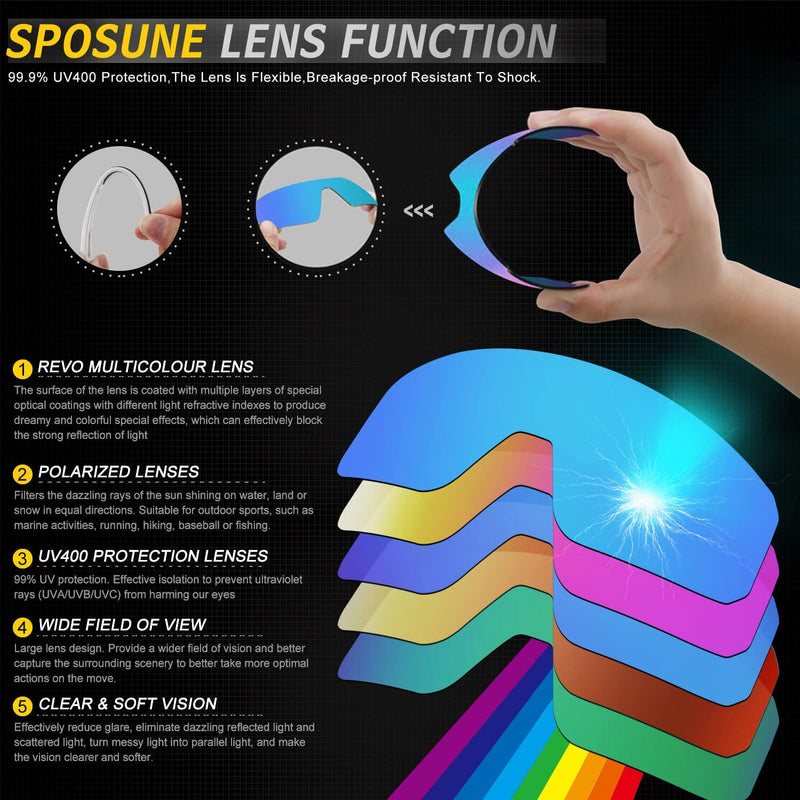SPOSUNE Polarized Cycling Glasses for Men Women , UV400 Bike Sunglasses - Sport Eyewear for Bicycle Baseball Running MTB Sporting Goods > Outdoor Recreation > Cycling > Cycling Apparel & Accessories sposune   