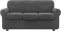 Couch Covers for 3 Cushion Couch Sofa, NORTHERN BROTHERS 4 Pieces Stretch Soft Sofa Couch Slipcovers for 3 Seat Cushion Couch, Washable Pet Sofa Furniture Covers for Living Room (Chocolate) Home & Garden > Decor > Chair & Sofa Cushions NORTHERN BROTHERS Dark Gray  
