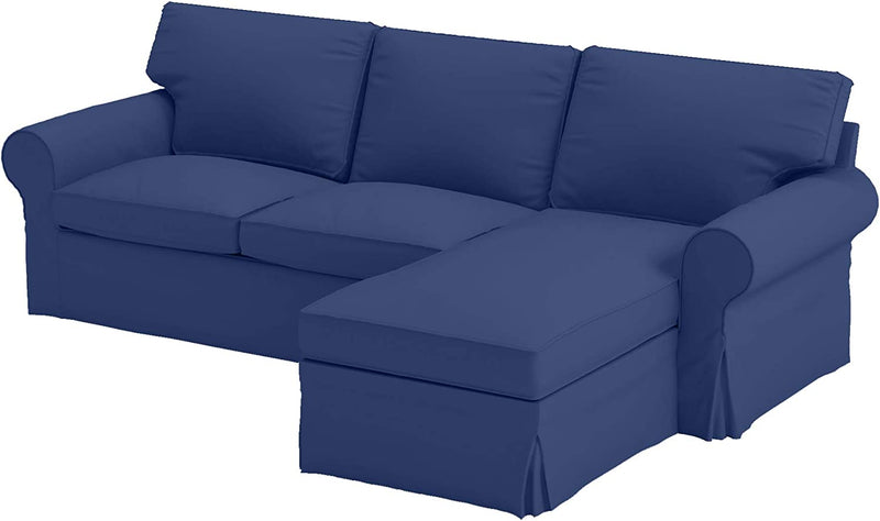 Sofa Cover Only! Dense Cotton Ektorp Loveseat ( 2 Seater) with Chaise Lounge Cover Replacement Is Made Compatible for IKEA Ektorp Sectional 3 Seat ( Three ) Sofa Slipcover. Cover Only! (Wine Red) Home & Garden > Decor > Chair & Sofa Cushions Custom Slipcover Replacement Darker Blue  