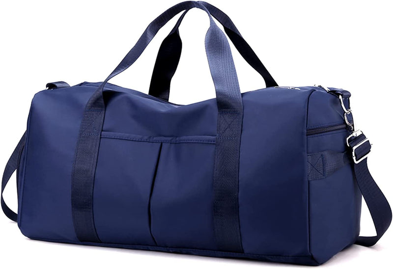 DOURR Gym Bag Waterproof Duffle Bag with Shoes Compartment Swim Bag Dry Wet Depart Travel Weekender Bag for Women Men (Pink 1) Home & Garden > Household Supplies > Storage & Organization DOURR Blue 2  