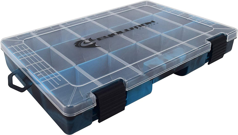 Evolution Outdoor 3600 Drift Series Fishing Tackle Tray – Colored Tackle Box Organizer with Removable Compartments, Clear Lid, 2 Latch Closure, Utility Box Storage Sporting Goods > Outdoor Recreation > Fishing > Fishing Tackle Evolution Outdoor Blue 4 pk 