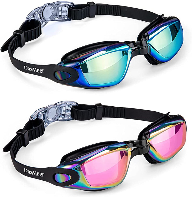 Dasmeer Swim Goggles for Adult Men Women No Leak Swimming Goggles with Anti-Uv Protection No Fog Goggles 2 Pack Sporting Goods > Outdoor Recreation > Boating & Water Sports > Swimming > Swim Goggles & Masks DasMeer   