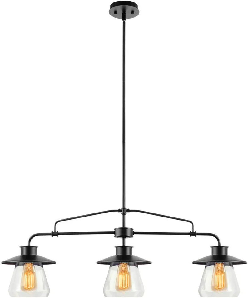 Globe Electric 64845 Nate 3-Light Pendant, Oil Rubbed Bronze, Clear Glass Shades Home & Garden > Lighting > Lighting Fixtures Globe Electric   