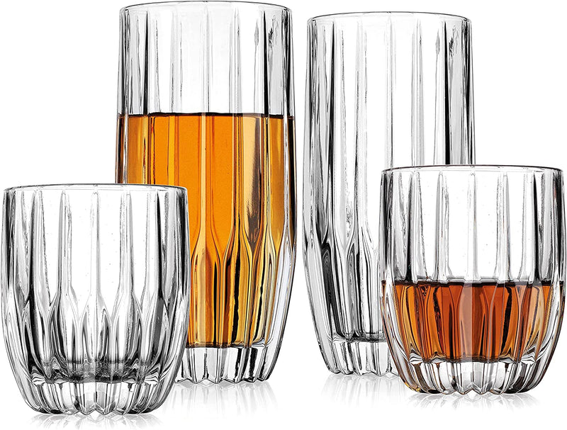 Godinger Drinking Glasses Set, Highball Drinking Glasses and Whiskey Glasses, 8Pc Barware Set, Tall Glass Cups, Water Glasses, Cocktail Glasses - 4 Highballs (12Oz) and 4 Whiskey Glasses (10Oz) Home & Garden > Kitchen & Dining > Barware Godinger   