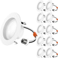 Sunco Lighting 12 Pack 5/6 Inch LED Can Lights Retrofit Recessed Lighting, Selectable 2700K/3000K/3500K/4000K/5000K Dimmable, Smooth Trim, 13W=75W, 965 LM, Replacement Conversion Kit, UL Energy Star Home & Garden > Lighting > Flood & Spot Lights Sunco Lighting 2700k Soft White 4 inch 