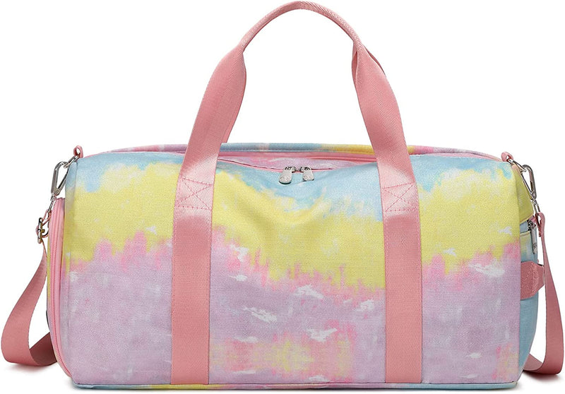 Duffle Bag Teen Girls Kids Cute Unicorn Gym Bag with Shoe Compartment and Wet Separation Sports Overnight Carry on Bag Travel Bag with Sorting Bag (Candy Pink) Home & Garden > Household Supplies > Storage & Organization Dorlubel Graffiti Yellow  