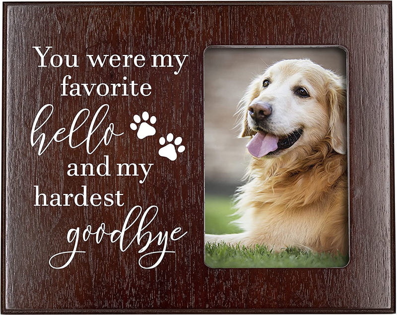 Elegant Signs Dog Memorial Gifts - Remembrance Picture Frame You Were My Favorite Hello and My Hardest Goodbye - Sympathy for Loss of Dog Home & Garden > Decor > Picture Frames Elegant Signs   
