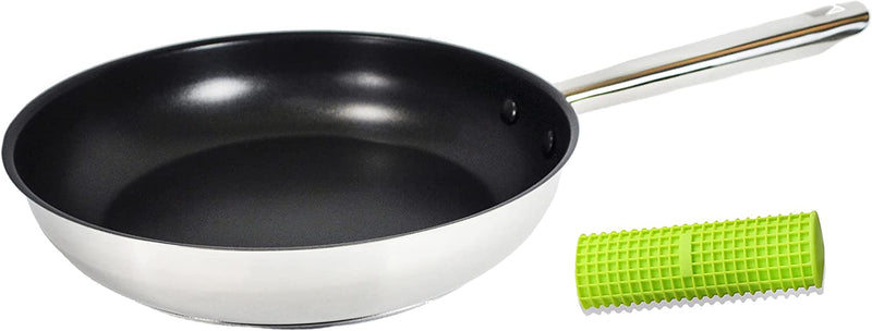 MAGGOPAN Stainless Steel Frying Pan, 4 PCS Set, 8" 11" Frypan, 5QT Skillet, Induction Dishwasher Safe