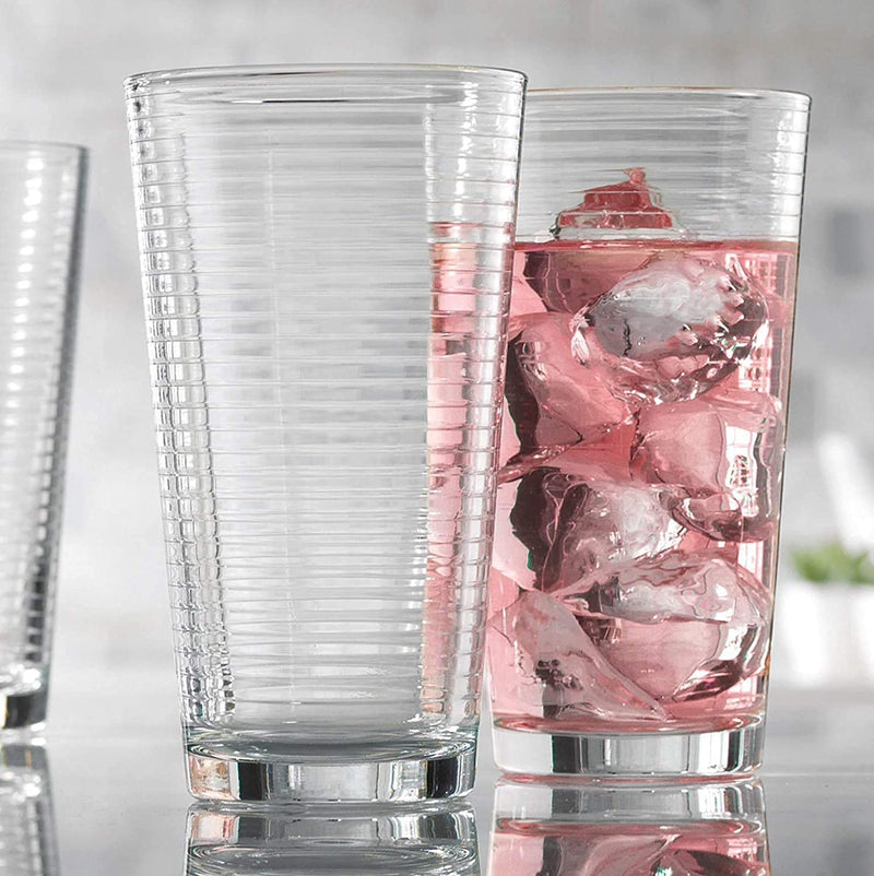 Drinking Glasses - Set of 8 Glass Cups, 4 Highball Glasses (17Oz) 4 Rocks Glasses (13Oz) Ribbed Glasses for Mixed Drinks, Water, Juice, Beer, Wine, Excellent Gift! Home & Garden > Kitchen & Dining > Tableware > Drinkware Glaver's   