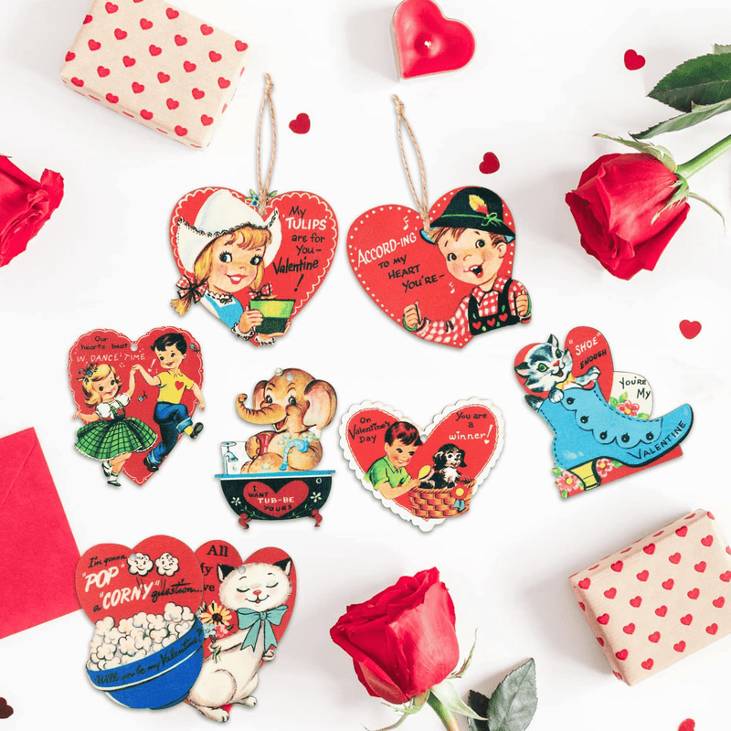25Pcs Vintage Valentine Wood Hanging Ornament Decoration,Vintage Valentine'S Day Gift Valentine'S Day Party Theme Decoration Anniversary or Birthday Gift for Couples and Friends Home & Garden > Decor > Seasonal & Holiday Decorations L1rabe   