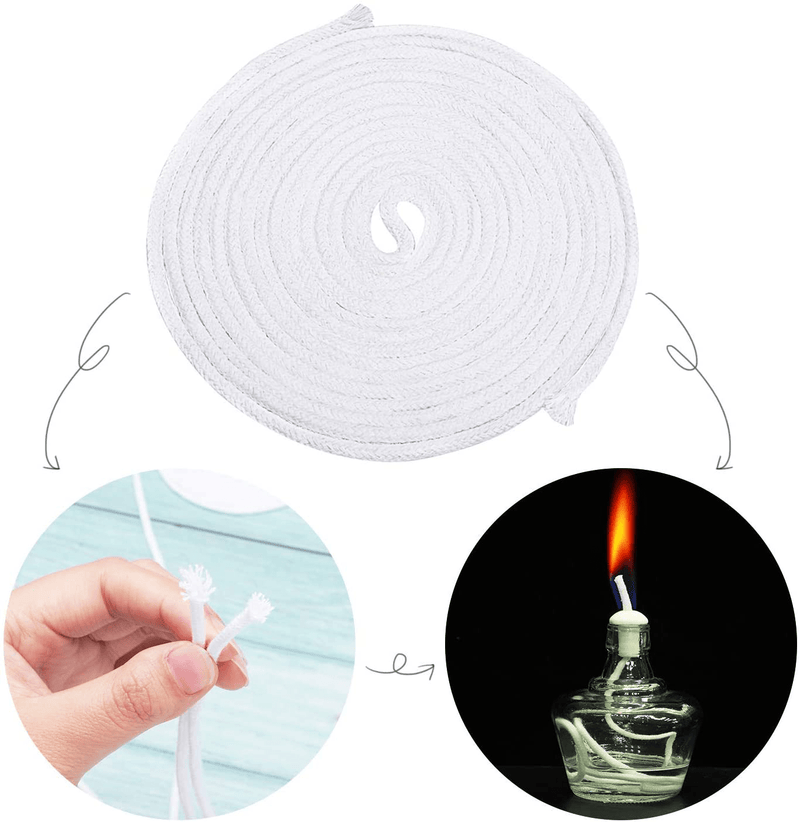 26 Feet Round Wick 2.6 mm Candle Wick Replacement 3.6 mm Oil Lamp Wicks Burner for Candle Burner Lantern Stove Candle Making Supplies Home & Garden > Lighting Accessories > Oil Lamp Fuel Boao   