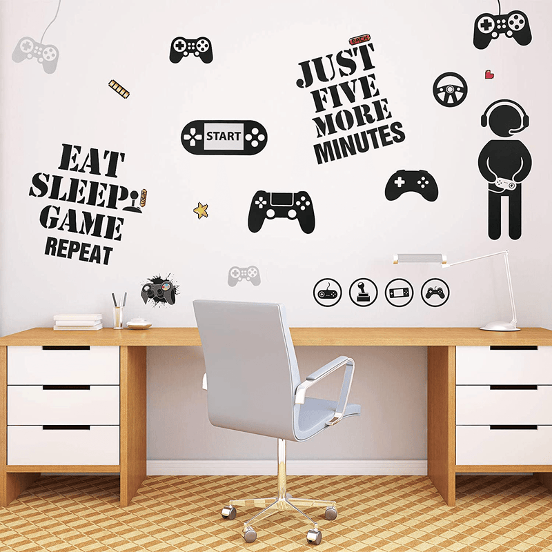 26 Pieces Gamer Wall Sticker Gamer Wall Decals Children Video Game Room Decor Gaming Controller Wall Stickers Removable DIY Cartoon Party Wallpaper for Gamer Bedroom Playroom Decor (Classic Style) Arts & Entertainment > Hobbies & Creative Arts > Arts & Crafts > Art & Crafting Materials > Embellishments & Trims > Decorative Stickers Zonon   