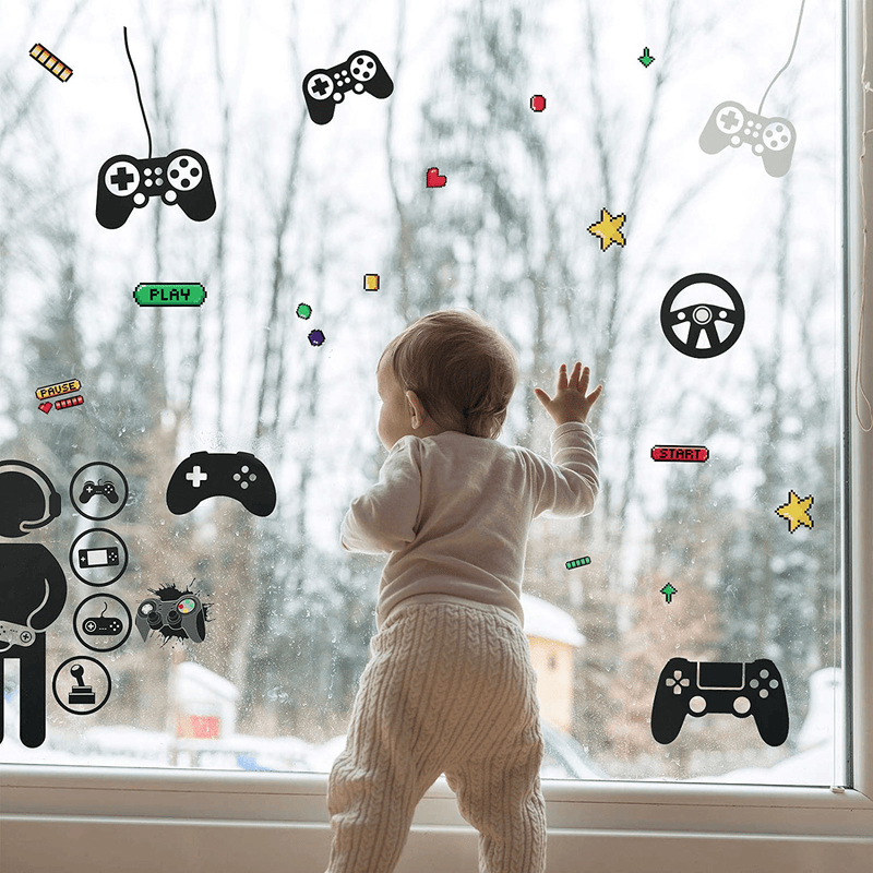 26 Pieces Gamer Wall Sticker Gamer Wall Decals Children Video Game Room Decor Gaming Controller Wall Stickers Removable DIY Cartoon Party Wallpaper for Gamer Bedroom Playroom Decor (Classic Style) Arts & Entertainment > Hobbies & Creative Arts > Arts & Crafts > Art & Crafting Materials > Embellishments & Trims > Decorative Stickers Zonon   