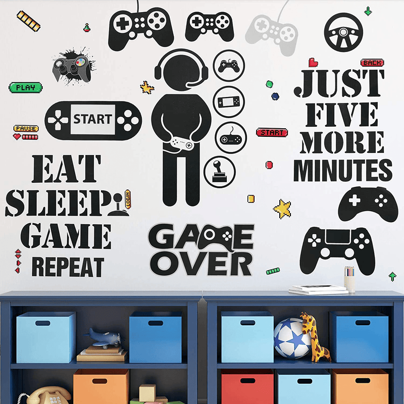 26 Pieces Gamer Wall Sticker Gamer Wall Decals Children Video Game Room Decor Gaming Controller Wall Stickers Removable DIY Cartoon Party Wallpaper for Gamer Bedroom Playroom Decor (Classic Style) Arts & Entertainment > Hobbies & Creative Arts > Arts & Crafts > Art & Crafting Materials > Embellishments & Trims > Decorative Stickers Zonon Classic  