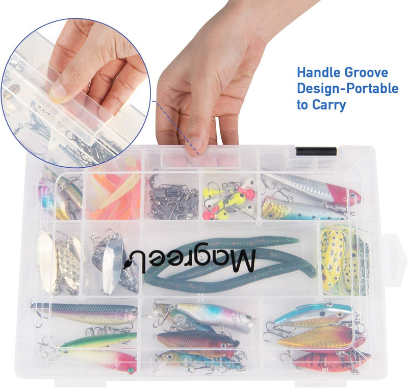 Fishing Tackle Boxes, Transparent Fish Tackle Storage with Adjustable Dividers, Plastic Box Organizer 3600/3700 Tackle Trays, 3 Packs / 4 Packs Sporting Goods > Outdoor Recreation > Fishing > Fishing Tackle Magreel   