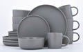 Famiware Dinnerware Set, 16 Piece Dishes Set, Plates and Bowls Set for 4, Black Matte Home & Garden > Kitchen & Dining > Tableware > Dinnerware famiware Gray Service For 4 