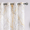FMFUNCTEX Branch White Curtains 84” for Living Room Grey and Auqa Bluetree Branches Print Curtain Set Wrinkle Free Thick Linen Textured Semi-Sheer Window Drapes for Bedroom Grommet Top, 2 Panels Home & Garden > Decor > Window Treatments > Curtains & Drapes FMFUNCTEX Yellow 50" x 63" 