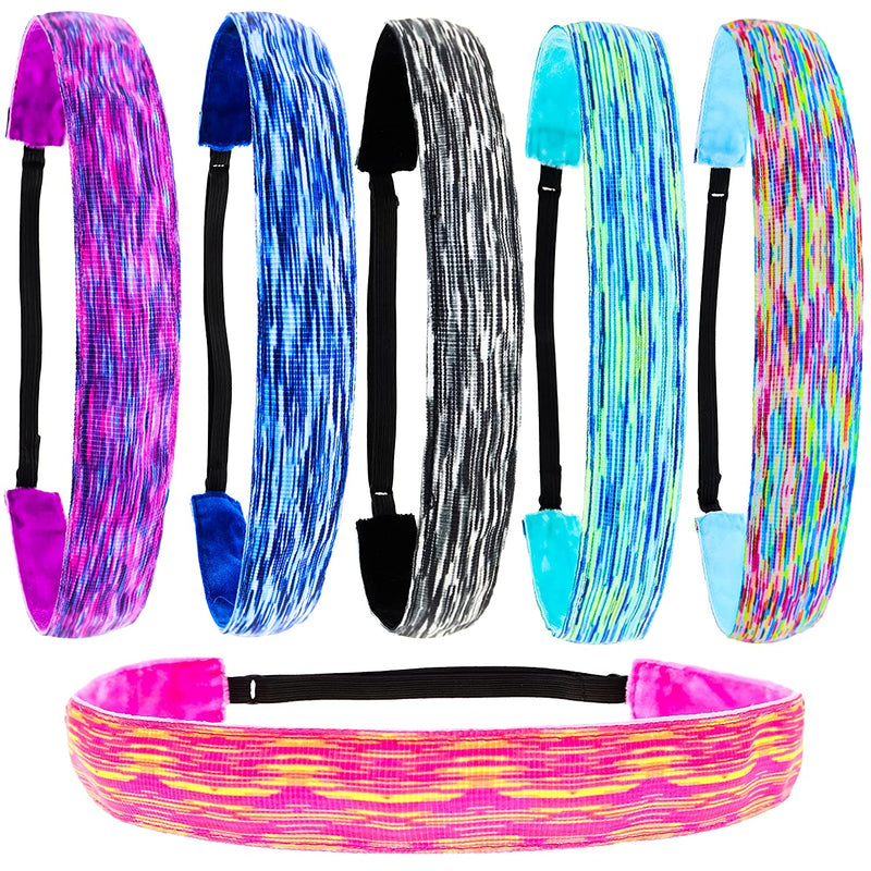 FROG SAC 6 PCS Space Tie Dye Headbands for Teen Girls, Adjustable No Slip Hairband Pack, Comfortable Tie-Dye Head Bands for Kids, Tiedye Hair Accessories Party Favors for Women, VSCO Girl Headband Sporting Goods > Outdoor Recreation > Winter Sports & Activities FROG SAC   