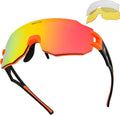 BOLLFO Cycling Sunglasses, UV 400 Eye Protection Polarized Eyewear for Men Women Sporting Goods > Outdoor Recreation > Cycling > Cycling Apparel & Accessories BOLLFO Reddish Orange  