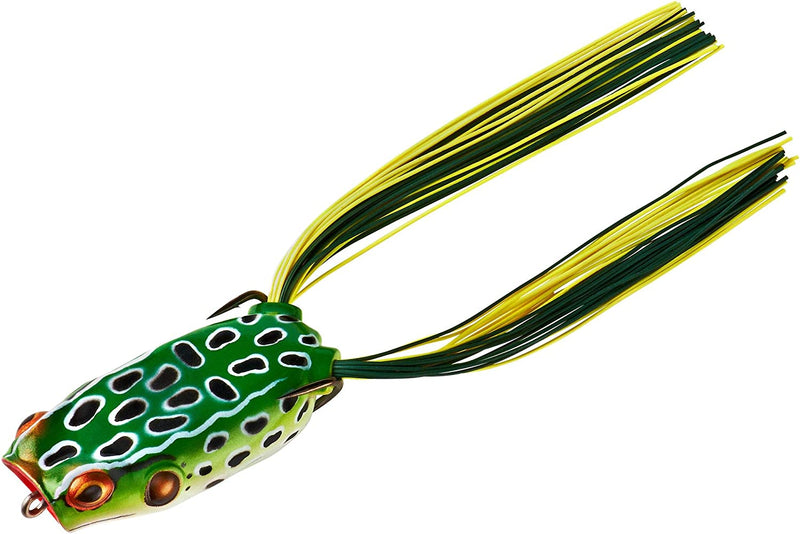 BOOYAH Poppin' Pad Crasher Topwater Bass Fishing Hollow Body Frog Lure with Weedless Hooks Sporting Goods > Outdoor Recreation > Fishing > Fishing Tackle > Fishing Baits & Lures Pradco Outdoor Brands Leopard Frog  