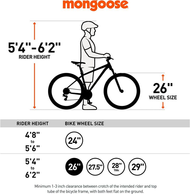 Mongoose Argus Sport Adult Fat Tire Mountain Bike, 26-Inch Wheels, Tetonic T2 Aluminum Frame, Hydraulic Disc Brakes, Multiple Colors