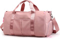 DOURR Gym Bag Waterproof Duffle Bag with Shoes Compartment Swim Bag Dry Wet Depart Travel Weekender Bag for Women Men (Pink 1)