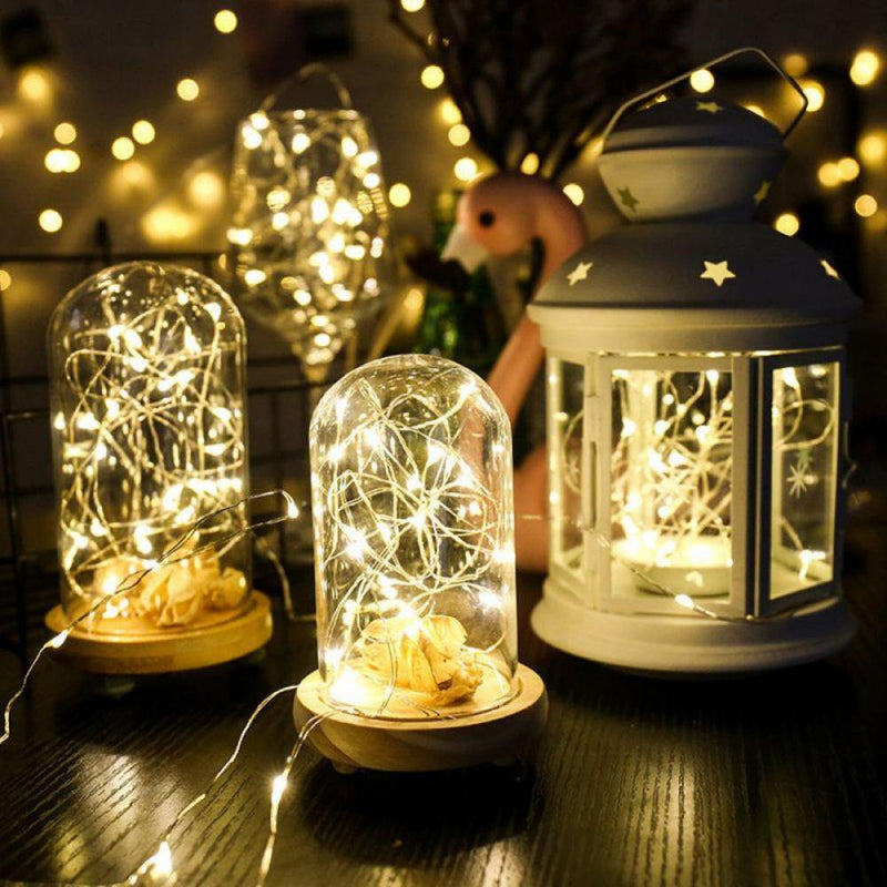 Fairy Lights Battery Operated (Included) 10Ft 30 LED Mini String Lights Waterproof Copper Wire Firefly Starry Lights for DIY Wedding Party Valentine'S Day Christmas Decorations, Warm White, 1 PCS Home & Garden > Decor > Seasonal & Holiday Decorations Minimanihoo   