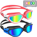 Kids Swim Goggles, OMID 2 Packs Comfortable Polarized Swimming Goggles Age 6-14 Sporting Goods > Outdoor Recreation > Boating & Water Sports > Swimming > Swim Goggles & Masks OMID Polarized Pink Gold + Polarized Black Blue  