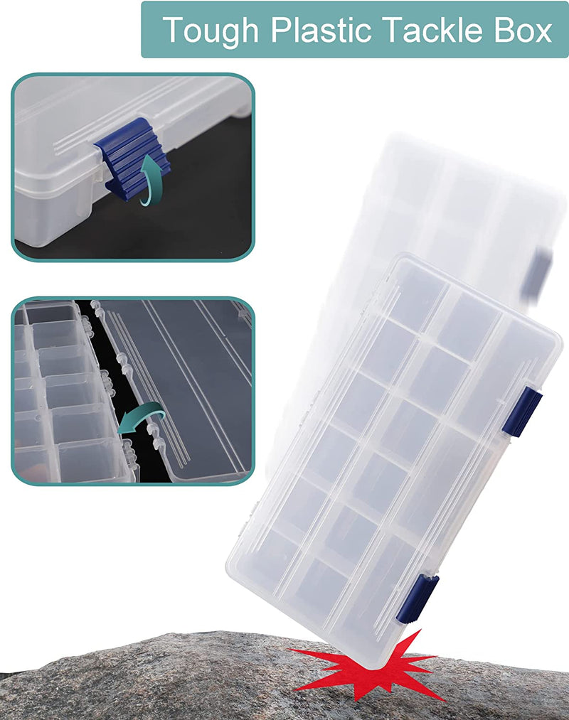 Avlcoaky Tackle Boxes Organizer Small Beads Storage Compartments 3500 Plastic Container with Dividers 15 Grids Sorting Box Fishing Tackle Tray Sporting Goods > Outdoor Recreation > Fishing > Fishing Tackle Avlcoaky   