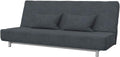 SOFERIA Replacement Compatible Cover for BEDDINGE 3-Seat Sofa-Bed, Fabric Eco Leather Creme Home & Garden > Decor > Chair & Sofa Cushions Soferia Strong Dark Grey  